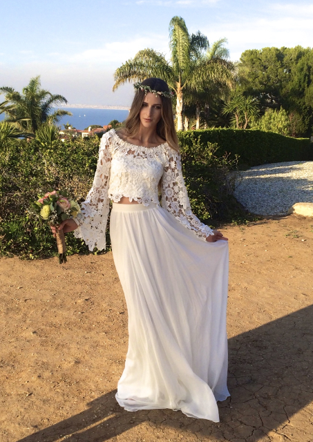 Boho Lace Top & Silk Chiffon Skirt | | Dreamers and Lovers