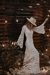 Bell-Sleeve-Maxi-lace-wedding-dress-cotton-crochet