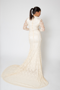 ivory-lace-wedding-dress-long-sleeves-simple-and-elegant-back-view