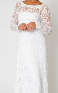 detail-shot-empire-waist-lace-wedding-gown