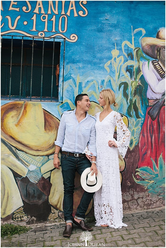 bohemian-wedding-engagement-shoot-in-Mexico-wearing-dreamers-white-crochet-lace-maxi-dress