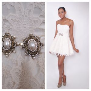 strapless-lace-dress-ivory-black-or-white-belted-at-waist-perfect-short-wedding-dress