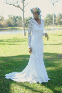 boho-lace-wedding-dress-simple-with-long-sleeves-in-stretch-lace