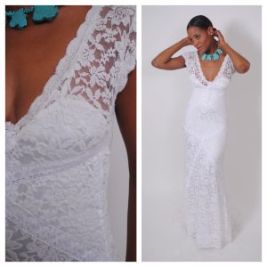 wedding-gown-lace-white-with-crochet-insets-plunging-neckline-bohemian-chic