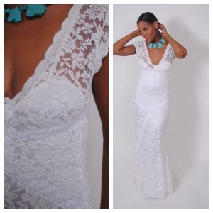 wedding-gown-lace-white-with-crochet-insets-plunging-neckline-bohemian-chic