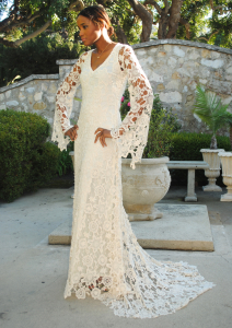 boho-wedding-dress-ivory-crochet-lace-with-train-long-bell-sleeves