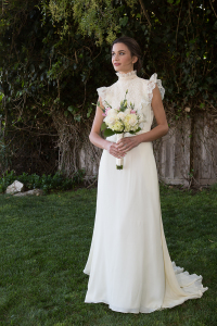 ruffle-silk-and-lace-chiffon-bohemian-wedding-dress
