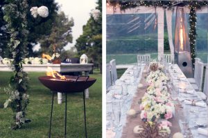 bohemian-rustic-wedding-table-setting-and-firepit