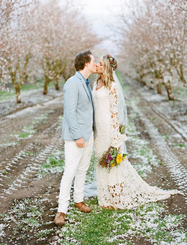 Dreamy California  Orchard Rustic Bohemian  Wedding  