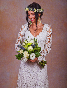 long-sleeve-bohemian-wedding-dress-with-v-neck-and-back