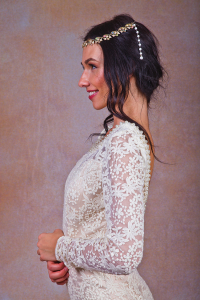 close-up-lace-bohemian-beaded-backless-wedding-dress