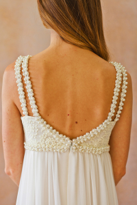close-up-back-view-ava-silk-lace-chiffon-boho-wedding-dress