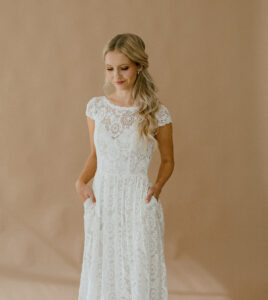 Catherine-simple-low-back-lace-wedding-dress-no-train