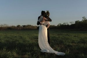 boho-bride-wearing-a-silk-2-piece-wedding-dress-for-her-rustic-wedding
