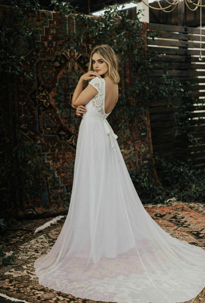 NATALIE SILK + LACE GOWN
