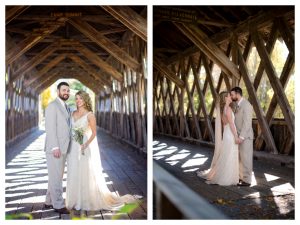 boho-bride-and-groom-on-a-bridge-in-NY-rustic-wedding