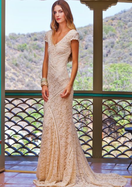  Adelaide  Bohemian  Lace Wedding  Dress  Dreamers and Lovers