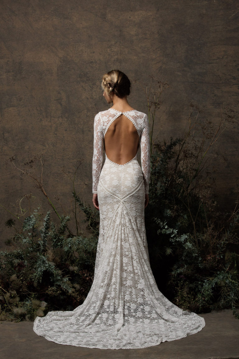 Valentina Backless Lace Wedding Dress | Dreamers and Lovers