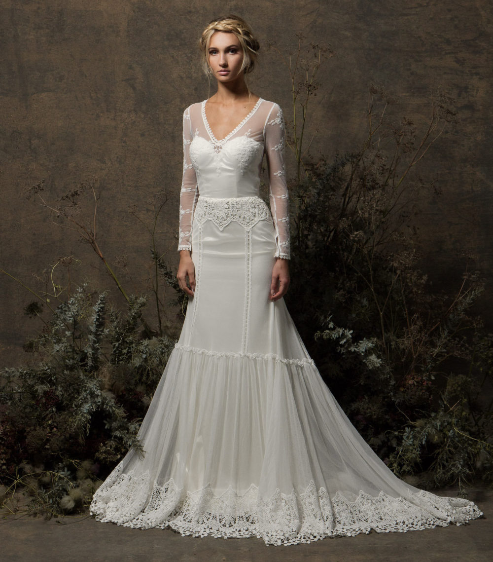 Olga Long  Sleeve  Lace Wedding  Dress  Dreamers and Lovers