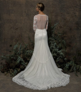 ivory-lace-elegant-bohemian-wedding-dress-with-sheer-illusion-back-figure-hugging-with-long-sleeves