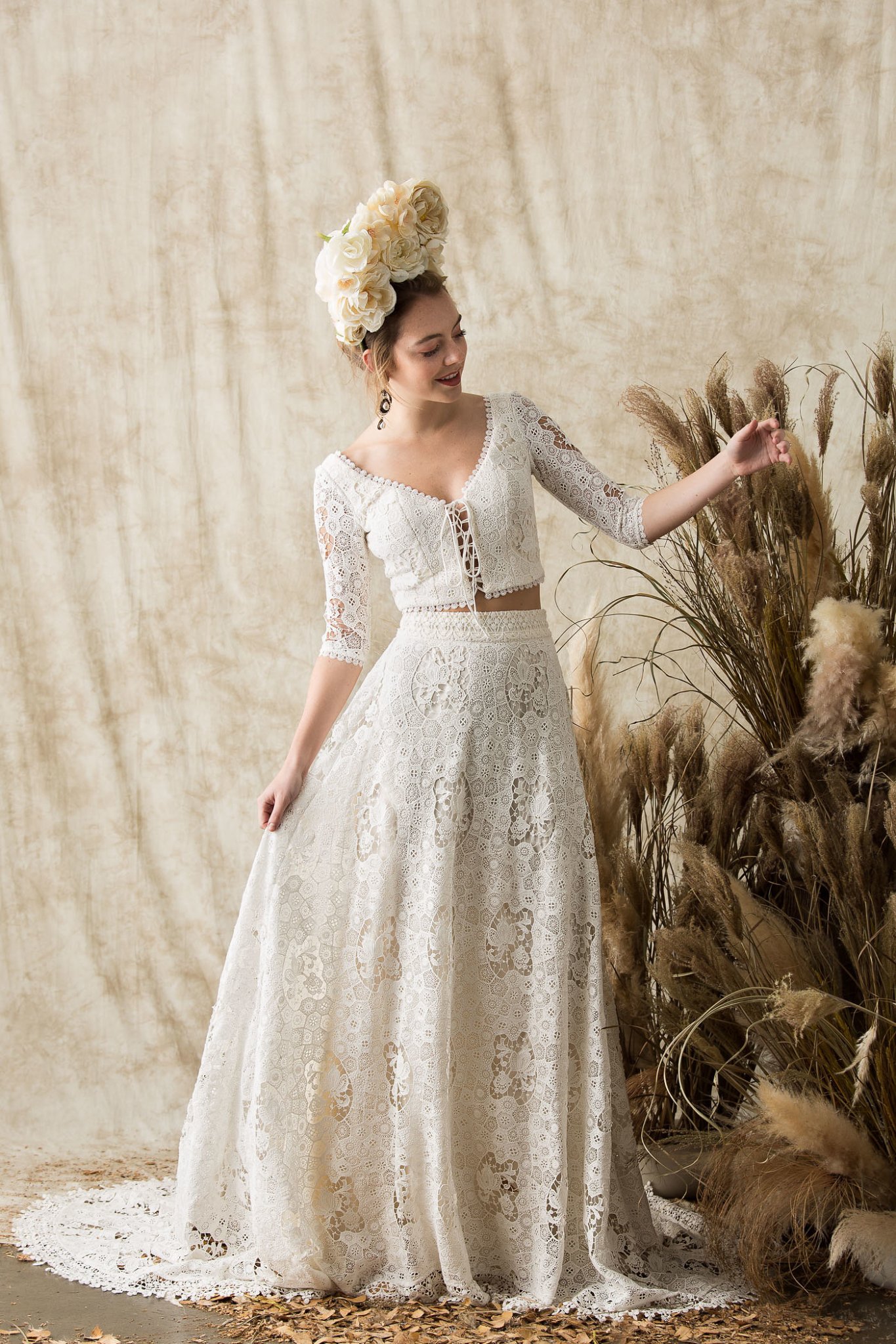 2 piece lace wedding dress