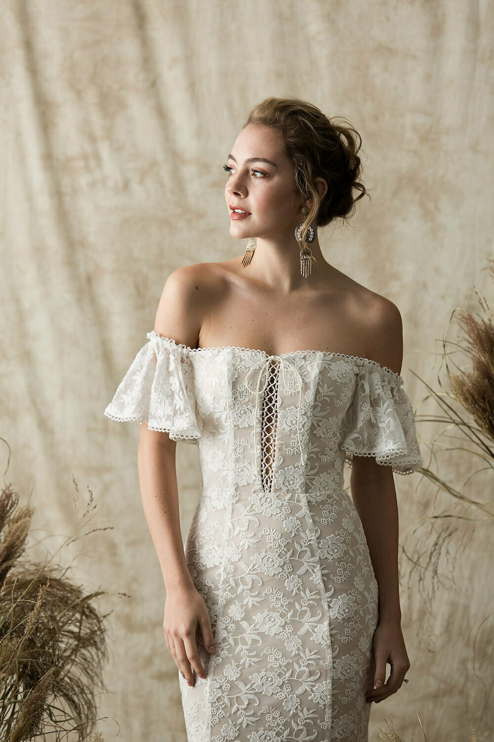 Callista Lace Bohemian  Wedding  Dress  Dreamers and Lovers