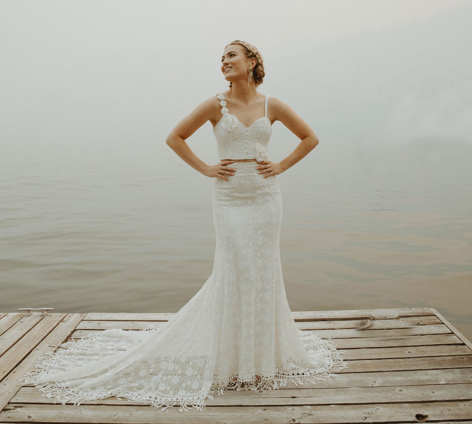 Breathtaking Bridal Dress with Spaghetti Straps Delicate Lace