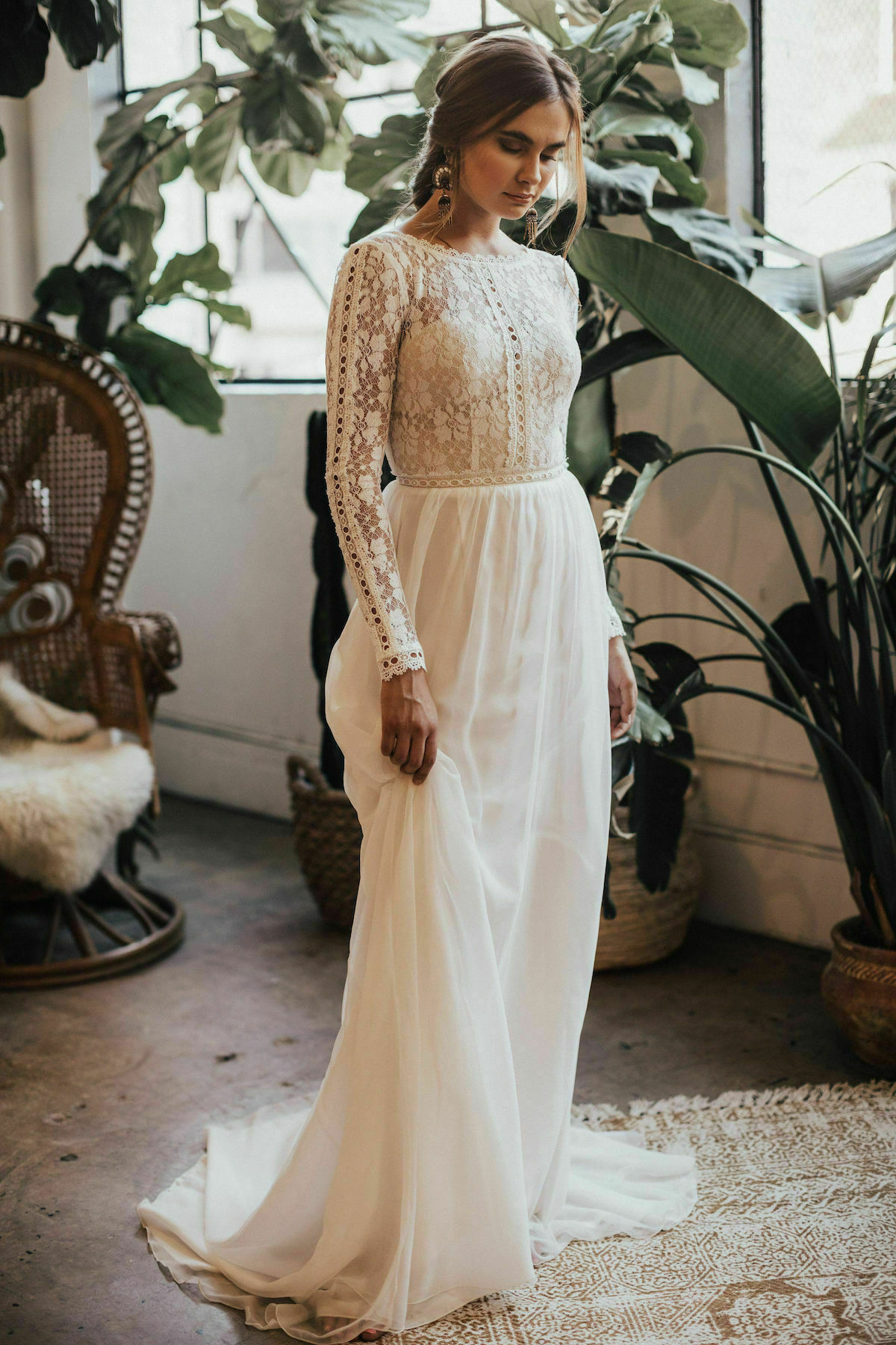 silk wedding dresses with sleeves