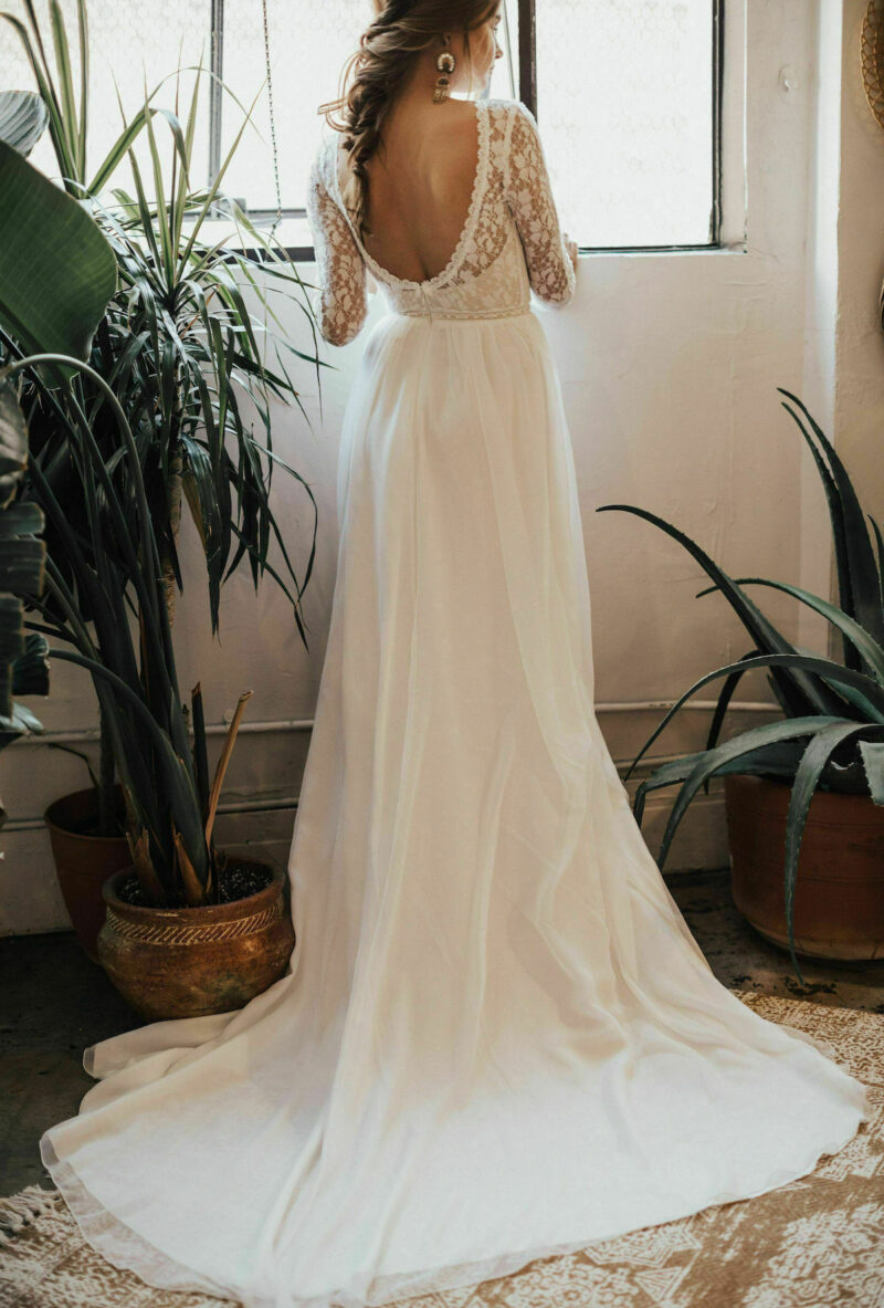 open-back-long-sleeve-lace-and-silk-flowy-wedding-gown