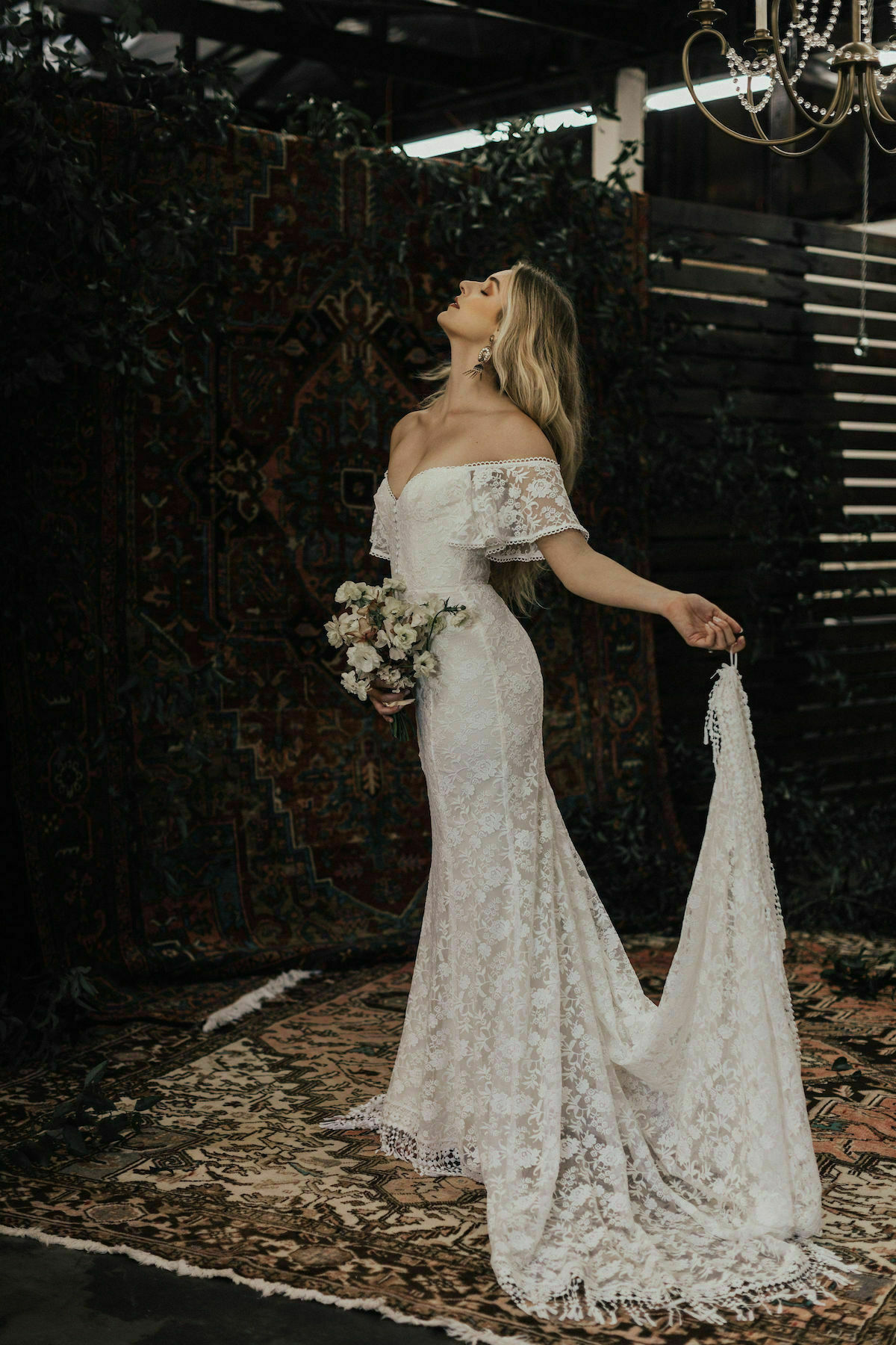 white long polka dot dress