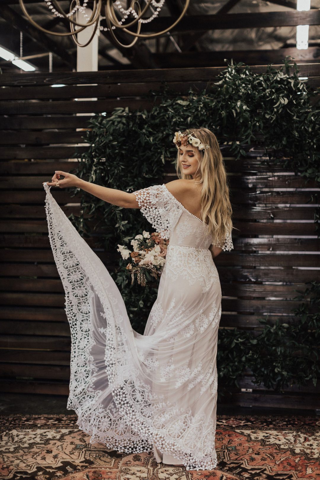 Carrie Off-the-Shoulder Wedding Dress | Dreamers and Lovers