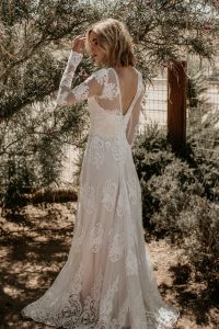 Celeste-dreamy-bohemian-wedding-dress-crafted-from-mesh-lace-and-as-comfortable-as-can-be