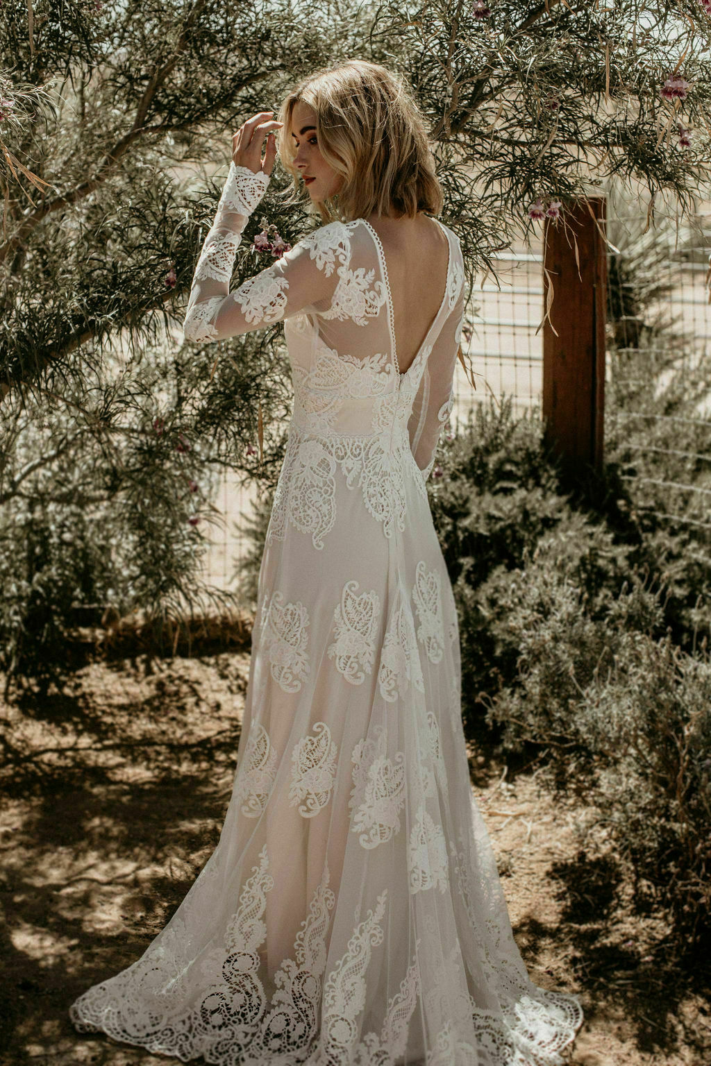 Celeste Lace Bohemian Wedding Dress | Dreamers and Lovers