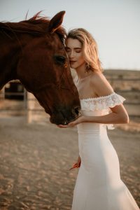 Poppy-off-the-shoulder-crepe-simple-bohemian-wedding-dress-for-the-modern-bride