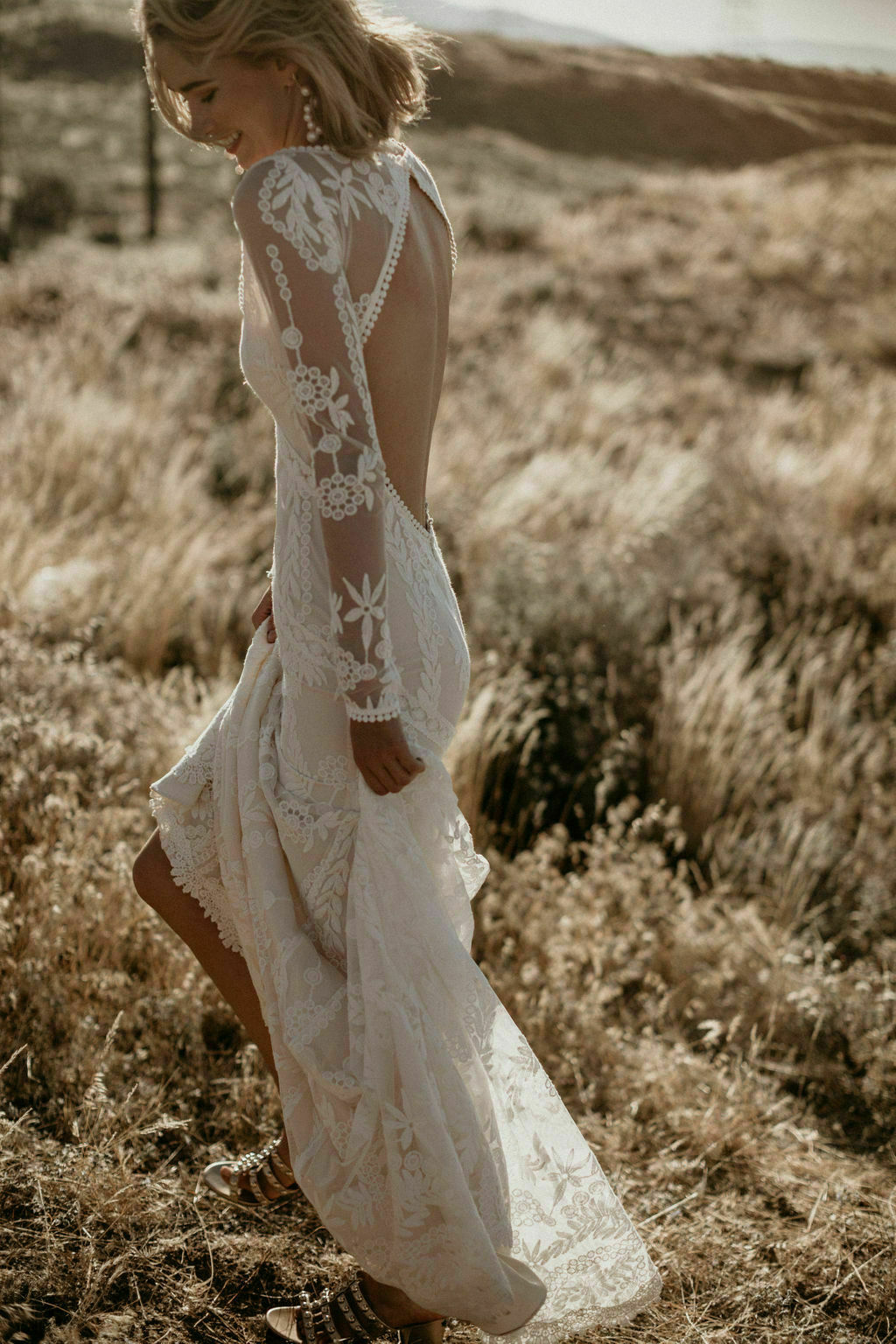 Violetta Backless Boho Wedding Dress | Dreamers and Lovers