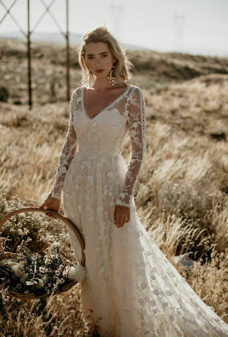 Unique Boho Lace Wedding Dress | All Who Wander Wedding Dresses
