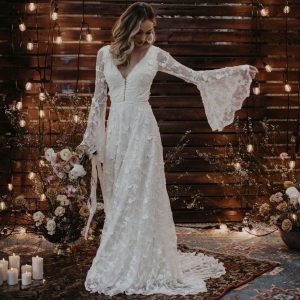 Dawn-Flowy-Sleeve-Wedding-Dress