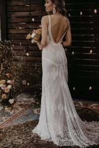 applique-lace-bohemian-wedding-dress-with-open-back
