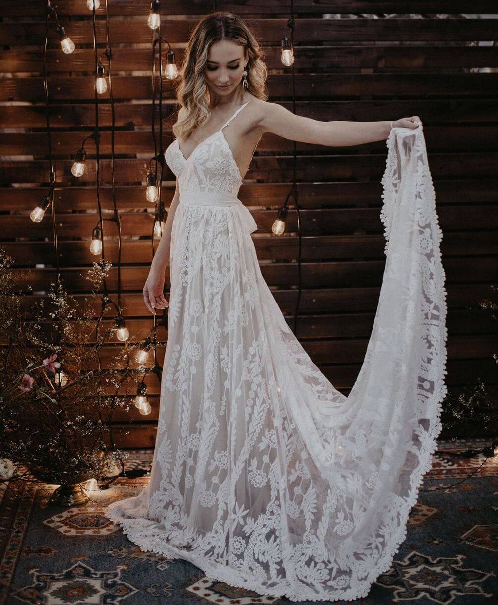 Portia Flowy A-Line Wedding Dress