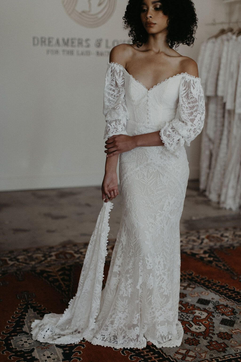 Bell Sleeve Wedding Dress | Dreamers and Lovers