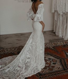 Naomi Off the Shoulder Long Sleeve Wedding Dress