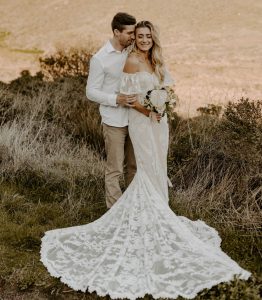 Caroline-off-shoulder-lace-wedding-dress-for-modern-bohemian-bride