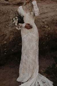 Alyssa-Lace-Boho-Chantilly-Lace-Wedding-Dress
