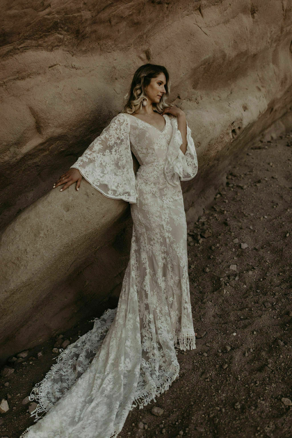 Carissa Bell Sleeve Lace Boho Wedding DressDreamers and Lovers