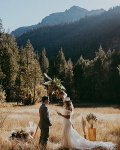 South-lake-tahoe-elopement-bride-in-a-boho-lace-wedding-dress