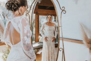 Real-Bride-Wearing-Willow-Lace-Wedding-Dress-on-her-wedding-day