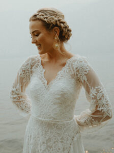 Details-of-Jasmine-boho-lace-wedding-dress-shown-with-earrings
