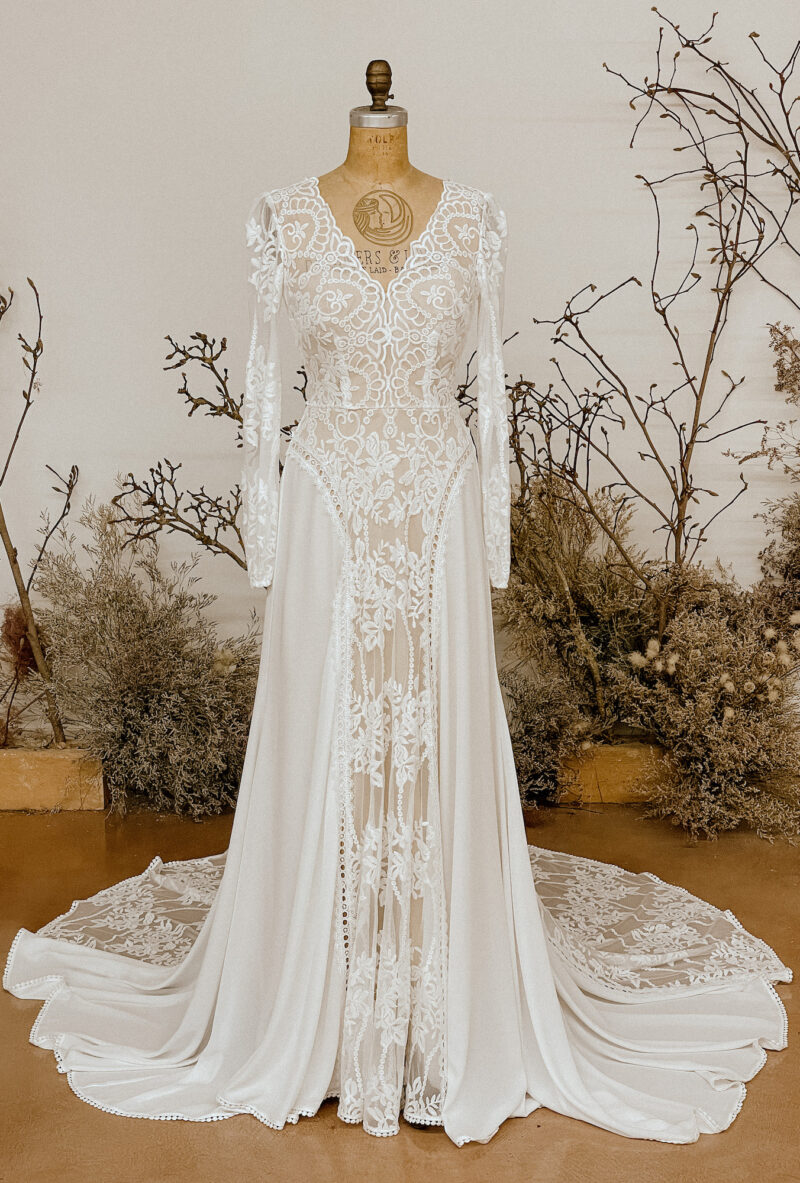 Jasmine-lace-wedding-dress-with-long-balloon-sleeves