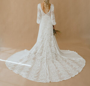 Scallop-Lace-Jasmine-Lace-Crepe-Romantic-Wedding-Dress