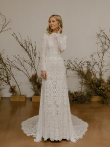 Feel-confident-and-comfortable-in-the-Elle-lace-a-line-wedding-dress-with-open-back